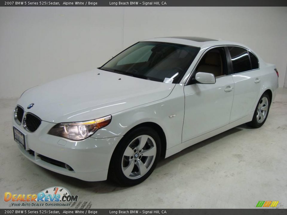 2007 BMW 5 Series 525i Sedan Alpine White / Beige Photo #12