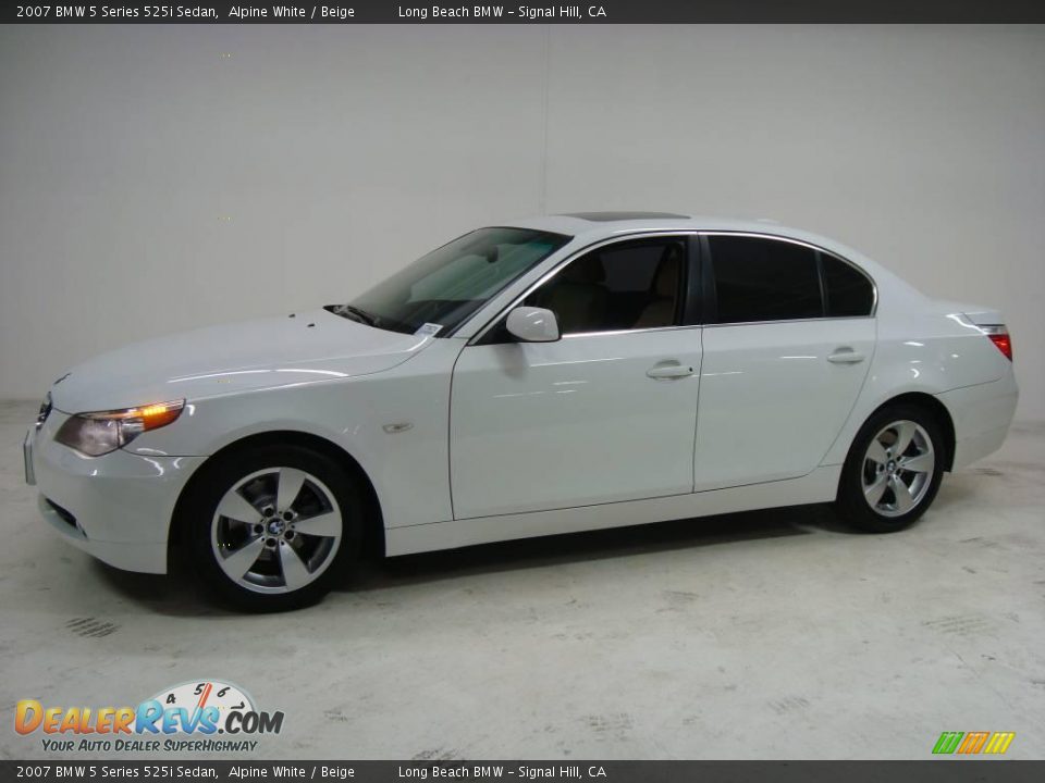 2007 BMW 5 Series 525i Sedan Alpine White / Beige Photo #13