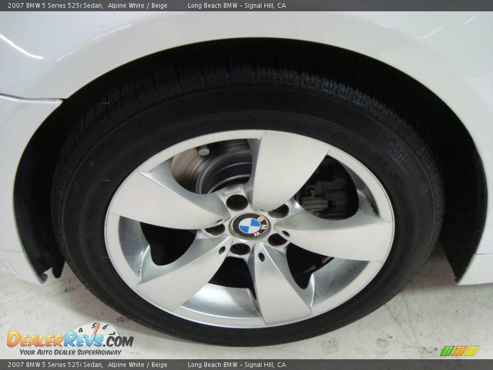 2007 BMW 5 Series 525i Sedan Alpine White / Beige Photo #14
