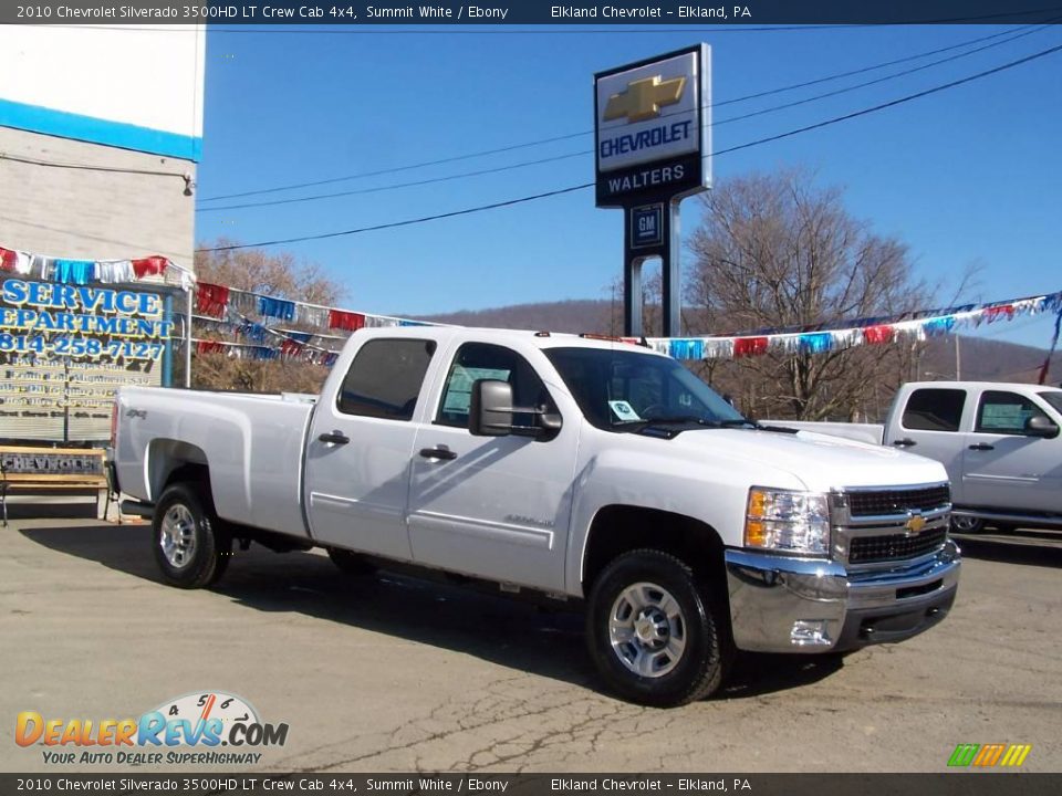 2010 Chevrolet Silverado 3500HD LT Crew Cab 4x4 Summit White / Ebony Photo #1