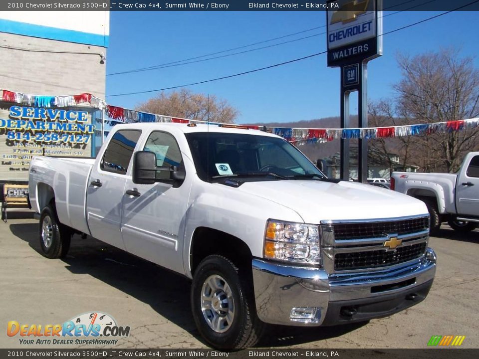 2010 Chevrolet Silverado 3500HD LT Crew Cab 4x4 Summit White / Ebony Photo #2