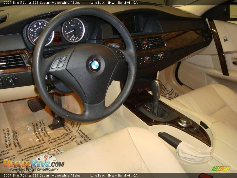 2007 BMW 5 Series 525i Sedan Alpine White / Beige Photo #20