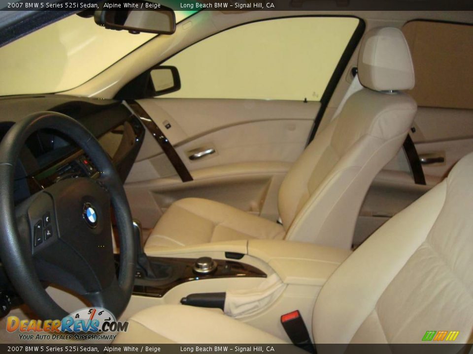 2007 BMW 5 Series 525i Sedan Alpine White / Beige Photo #21