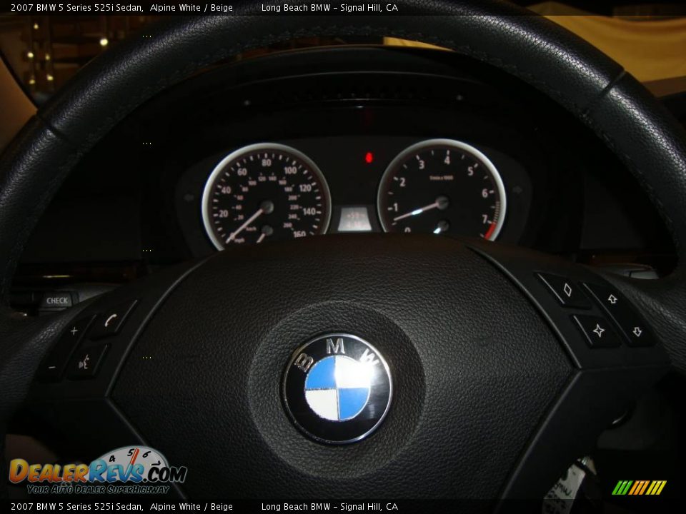 2007 BMW 5 Series 525i Sedan Alpine White / Beige Photo #33