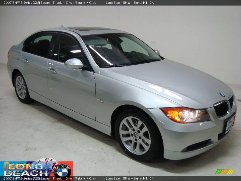 2007 BMW 3 Series 328i Sedan Titanium Silver Metallic / Grey Photo #1