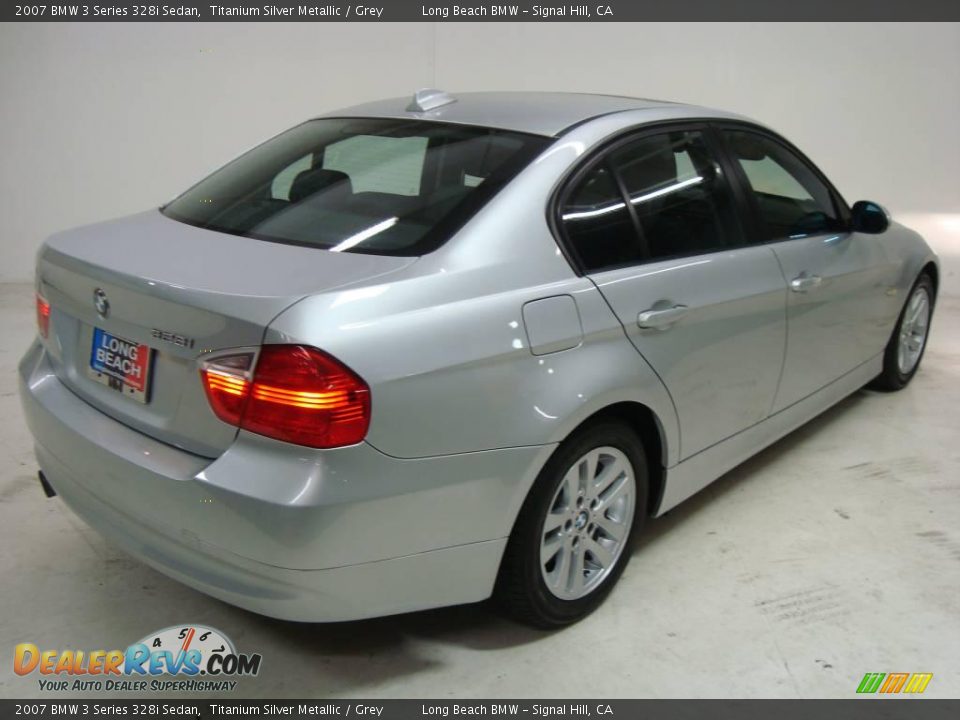 2007 BMW 3 Series 328i Sedan Titanium Silver Metallic / Grey Photo #6