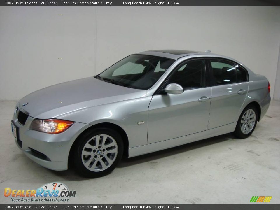 2007 BMW 3 Series 328i Sedan Titanium Silver Metallic / Grey Photo #12