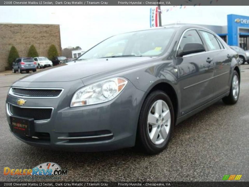 2008 Chevrolet Malibu LS Sedan Dark Gray Metallic / Titanium Gray Photo #1