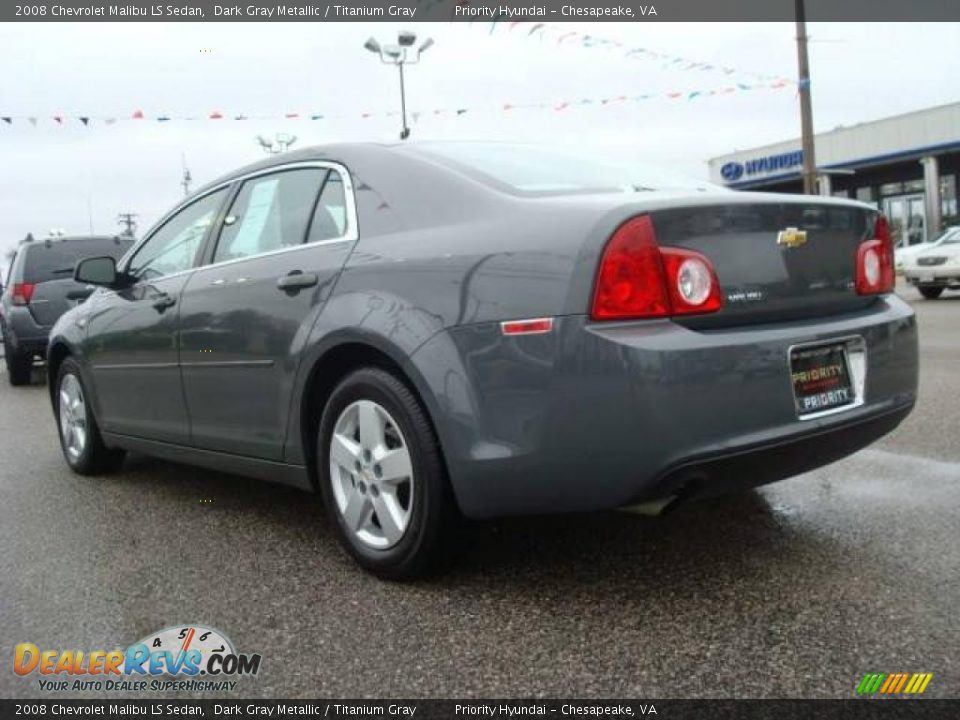 2008 Chevrolet Malibu LS Sedan Dark Gray Metallic / Titanium Gray Photo #4