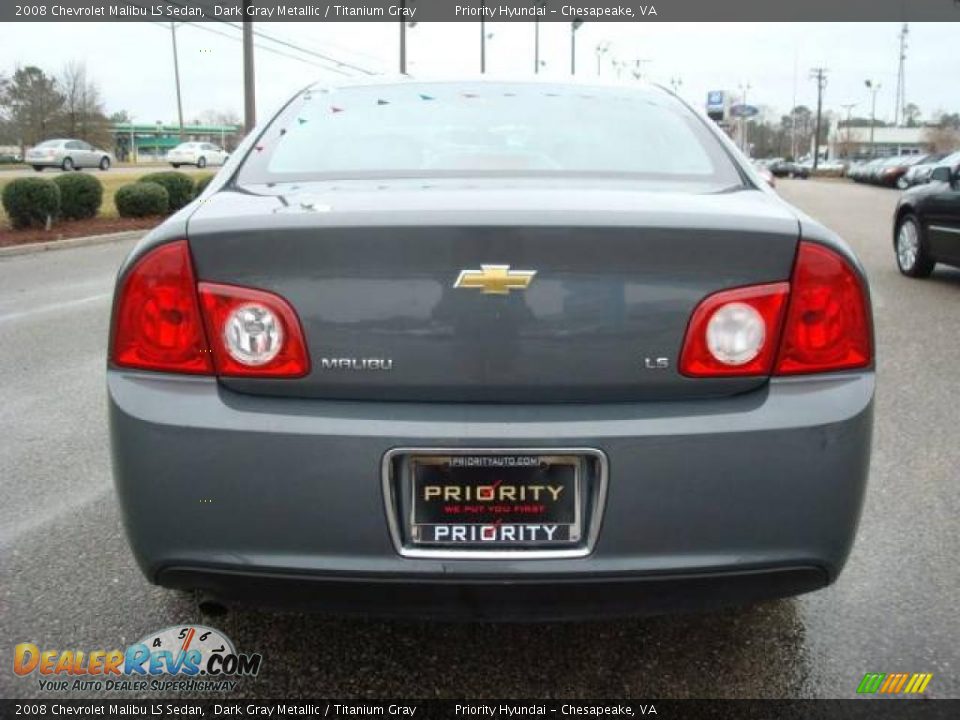 2008 Chevrolet Malibu LS Sedan Dark Gray Metallic / Titanium Gray Photo #5