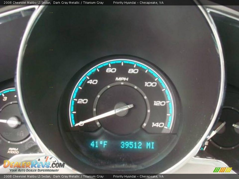 2008 Chevrolet Malibu LS Sedan Dark Gray Metallic / Titanium Gray Photo #18