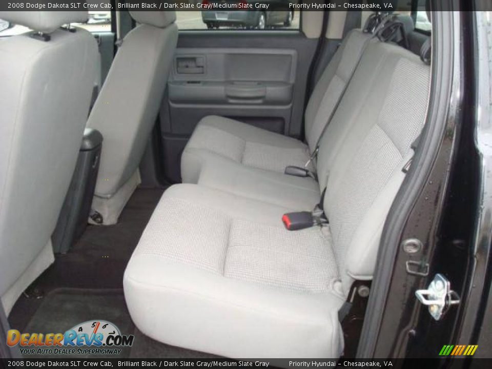 2008 Dodge Dakota SLT Crew Cab Brilliant Black / Dark Slate Gray/Medium Slate Gray Photo #12