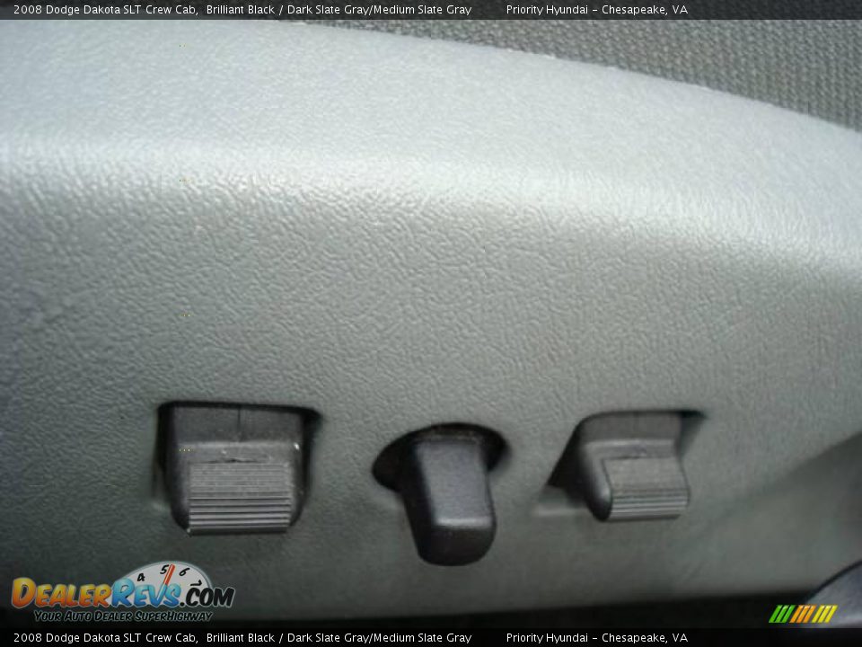 2008 Dodge Dakota SLT Crew Cab Brilliant Black / Dark Slate Gray/Medium Slate Gray Photo #15