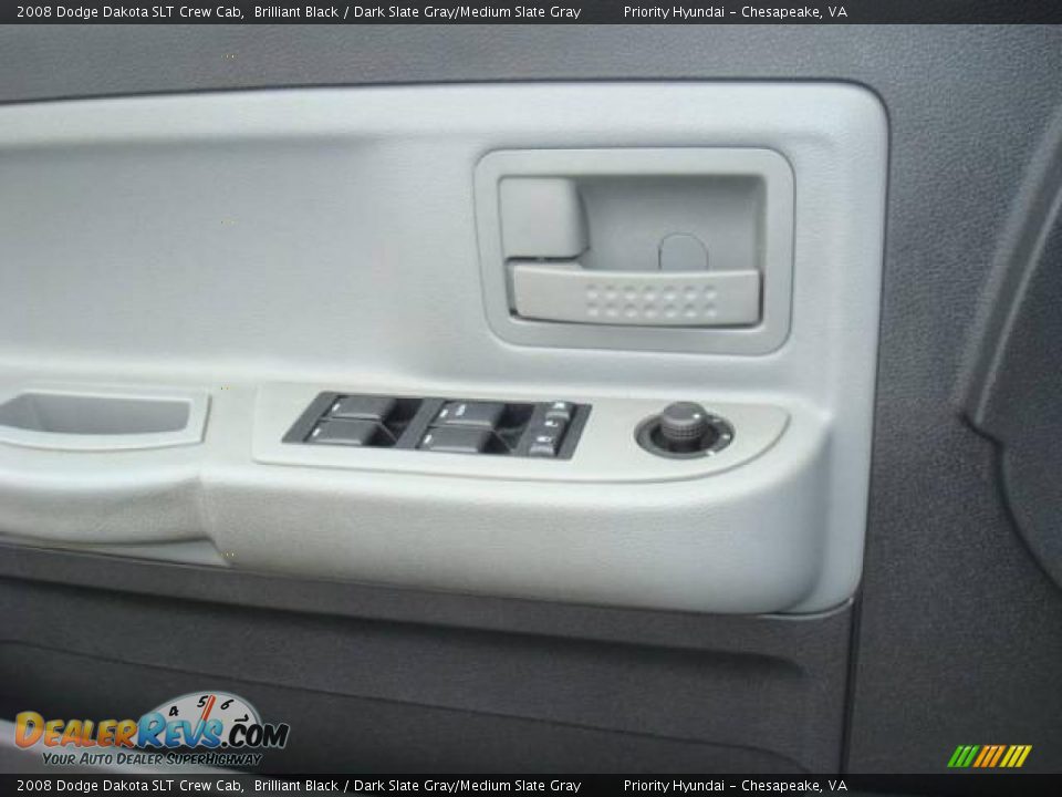 2008 Dodge Dakota SLT Crew Cab Brilliant Black / Dark Slate Gray/Medium Slate Gray Photo #16