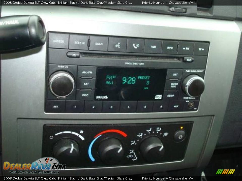 2008 Dodge Dakota SLT Crew Cab Brilliant Black / Dark Slate Gray/Medium Slate Gray Photo #17
