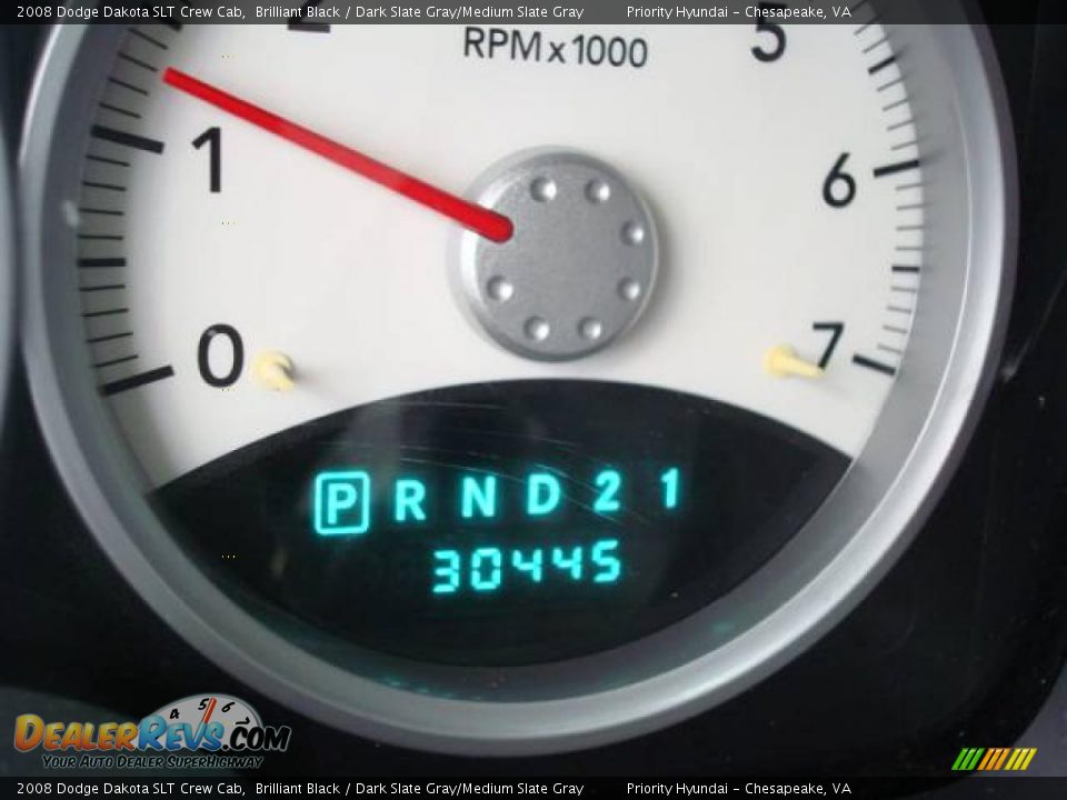 2008 Dodge Dakota SLT Crew Cab Brilliant Black / Dark Slate Gray/Medium Slate Gray Photo #18