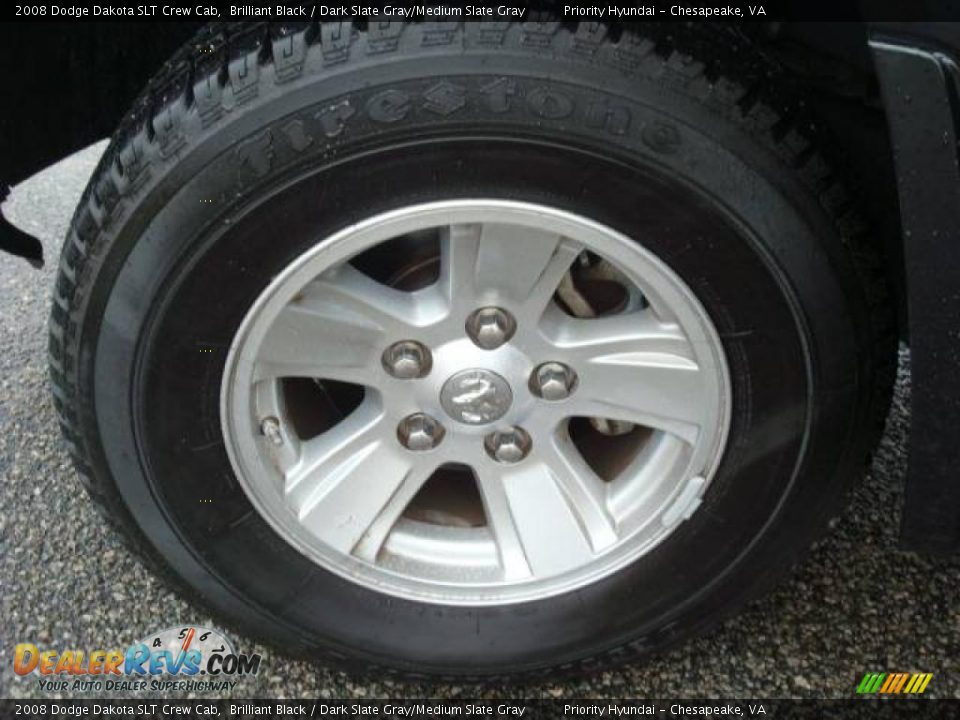 2008 Dodge Dakota SLT Crew Cab Brilliant Black / Dark Slate Gray/Medium Slate Gray Photo #21
