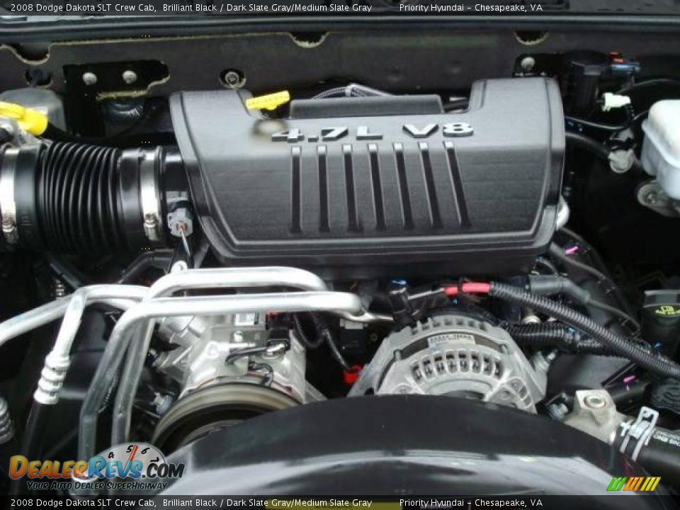 2008 Dodge Dakota SLT Crew Cab Brilliant Black / Dark Slate Gray/Medium Slate Gray Photo #23