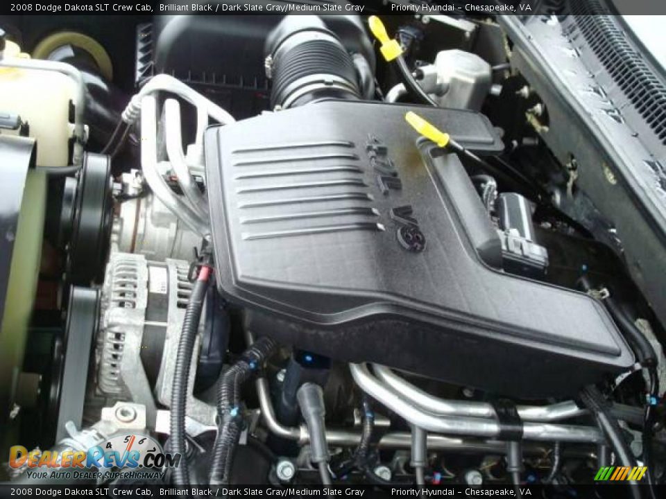 2008 Dodge Dakota SLT Crew Cab Brilliant Black / Dark Slate Gray/Medium Slate Gray Photo #24