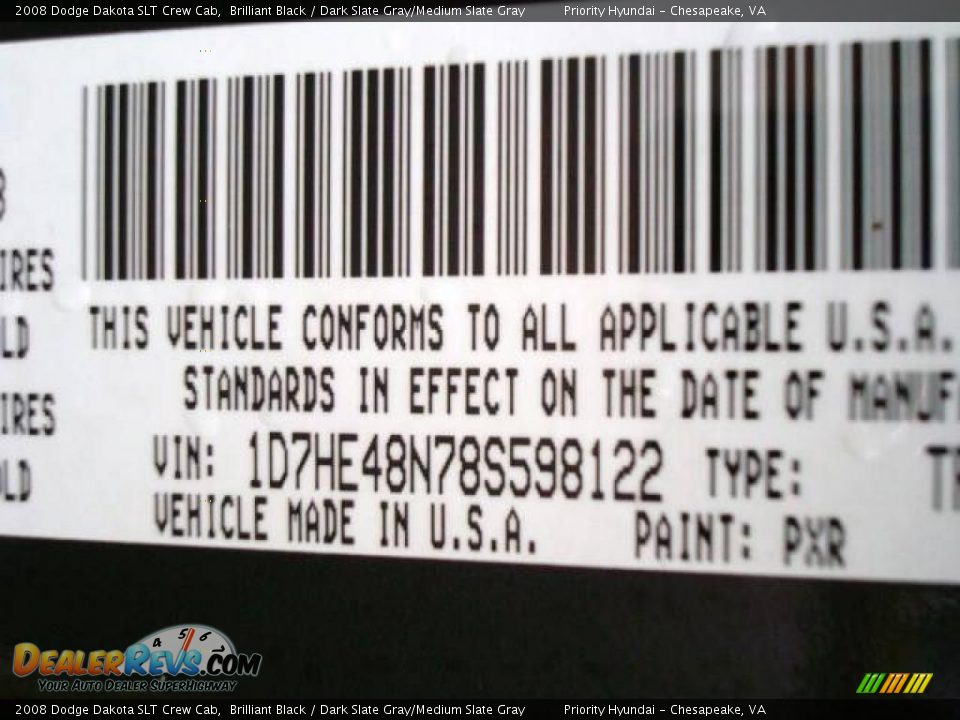 2008 Dodge Dakota SLT Crew Cab Brilliant Black / Dark Slate Gray/Medium Slate Gray Photo #25