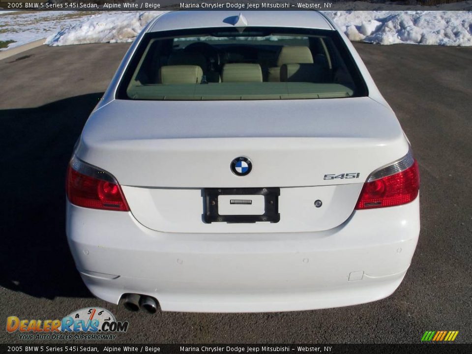 2005 BMW 5 Series 545i Sedan Alpine White / Beige Photo #4