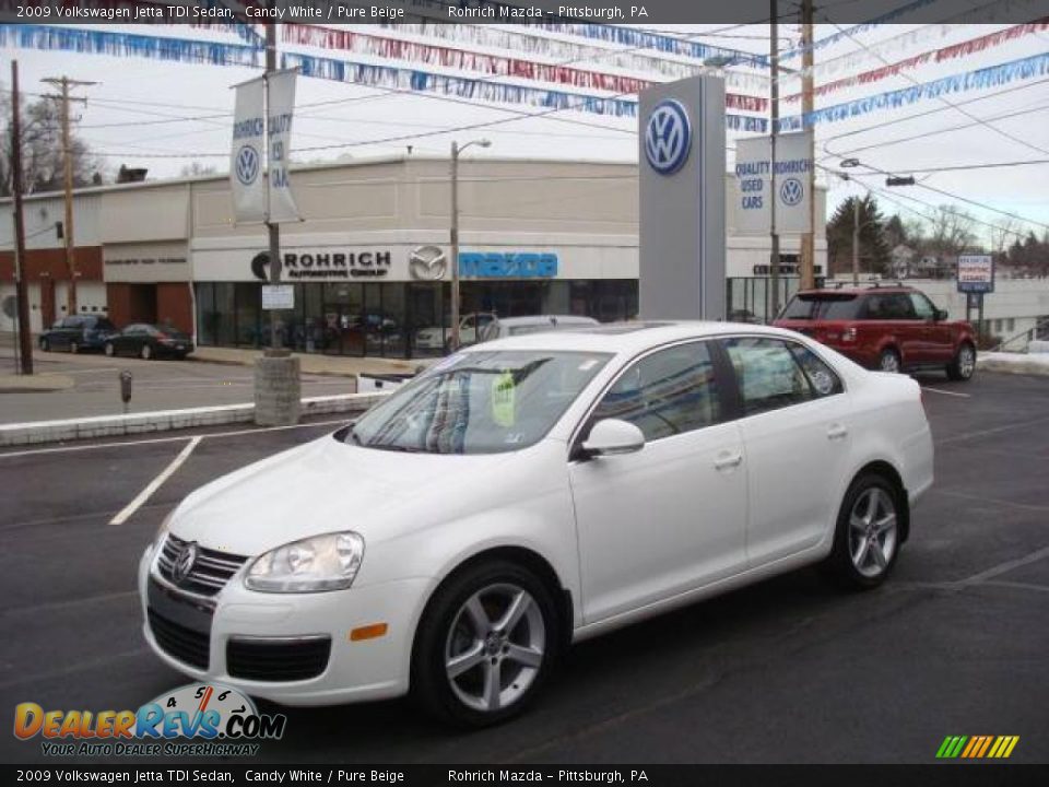 2009 Volkswagen Jetta TDI Sedan Candy White / Pure Beige Photo #1