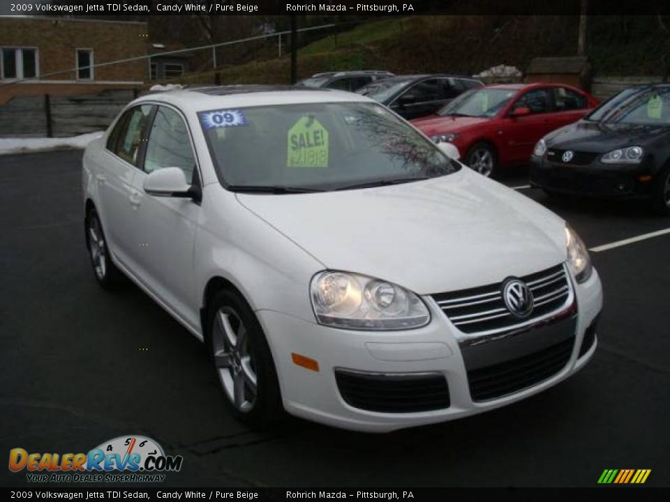 2009 Volkswagen Jetta TDI Sedan Candy White / Pure Beige Photo #7