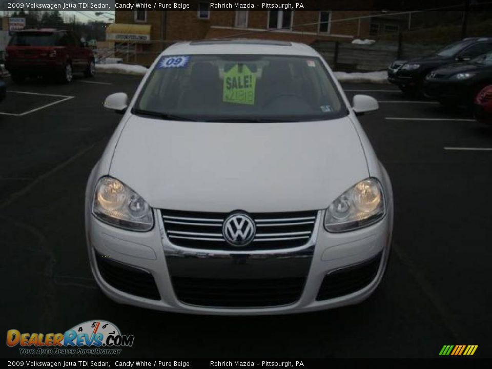 2009 Volkswagen Jetta TDI Sedan Candy White / Pure Beige Photo #8