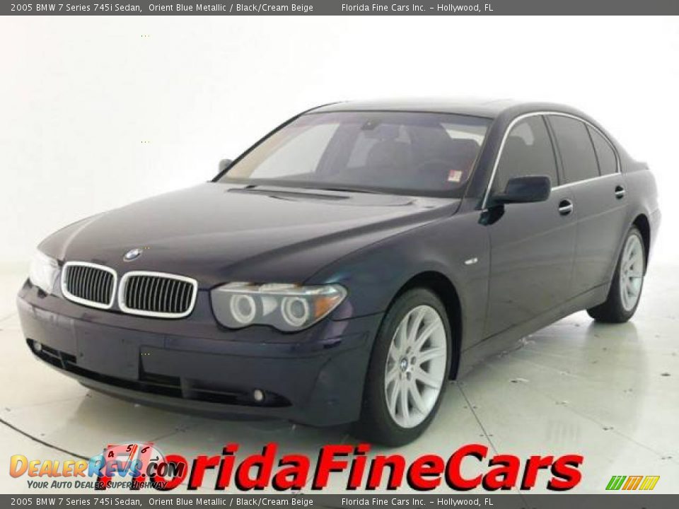 2005 BMW 7 Series 745i Sedan Orient Blue Metallic / Black/Cream Beige Photo #1