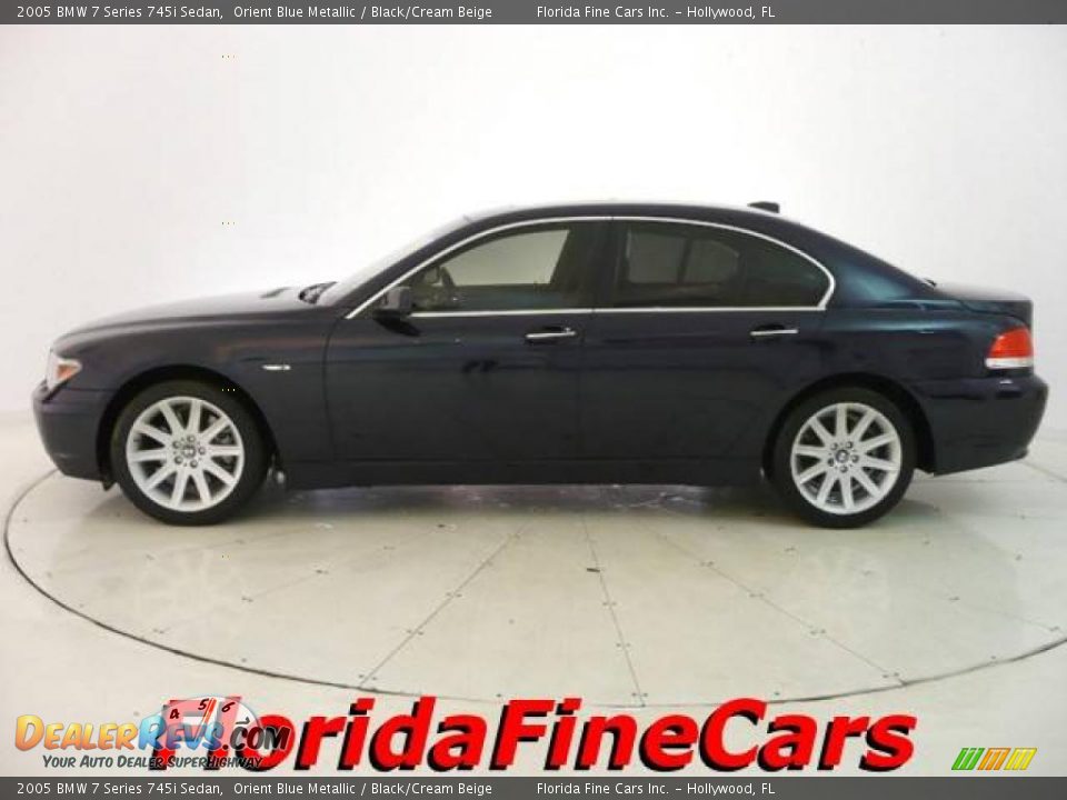 2005 BMW 7 Series 745i Sedan Orient Blue Metallic / Black/Cream Beige Photo #3