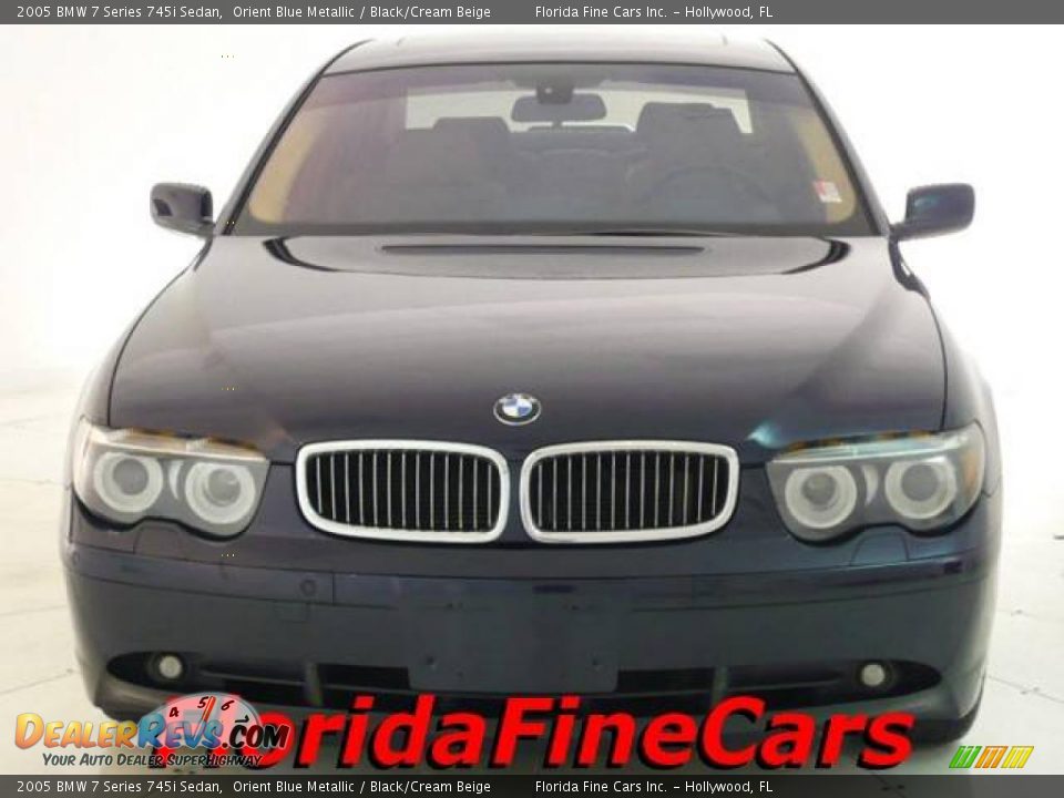 2005 BMW 7 Series 745i Sedan Orient Blue Metallic / Black/Cream Beige Photo #5
