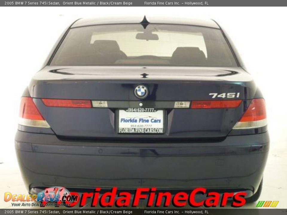 2005 BMW 7 Series 745i Sedan Orient Blue Metallic / Black/Cream Beige Photo #6