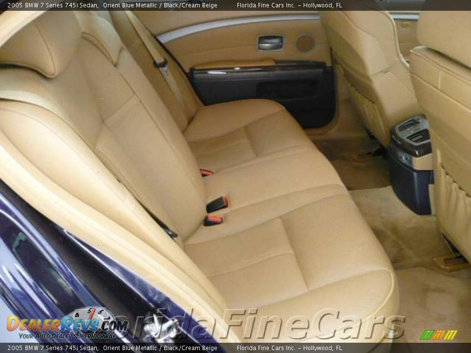 2005 BMW 7 Series 745i Sedan Orient Blue Metallic / Black/Cream Beige Photo #14