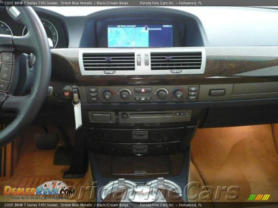 2005 BMW 7 Series 745i Sedan Orient Blue Metallic / Black/Cream Beige Photo #16