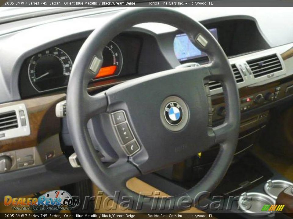 2005 BMW 7 Series 745i Sedan Orient Blue Metallic / Black/Cream Beige Photo #17