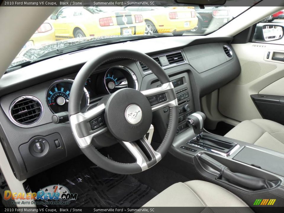 2010 Ford Mustang V6 Coupe Black / Stone Photo #3