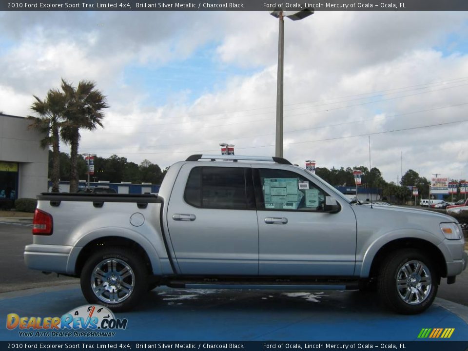 2010 Ford Explorer Sport Trac Limited 4x4 Brilliant Silver Metallic / Charcoal Black Photo #2