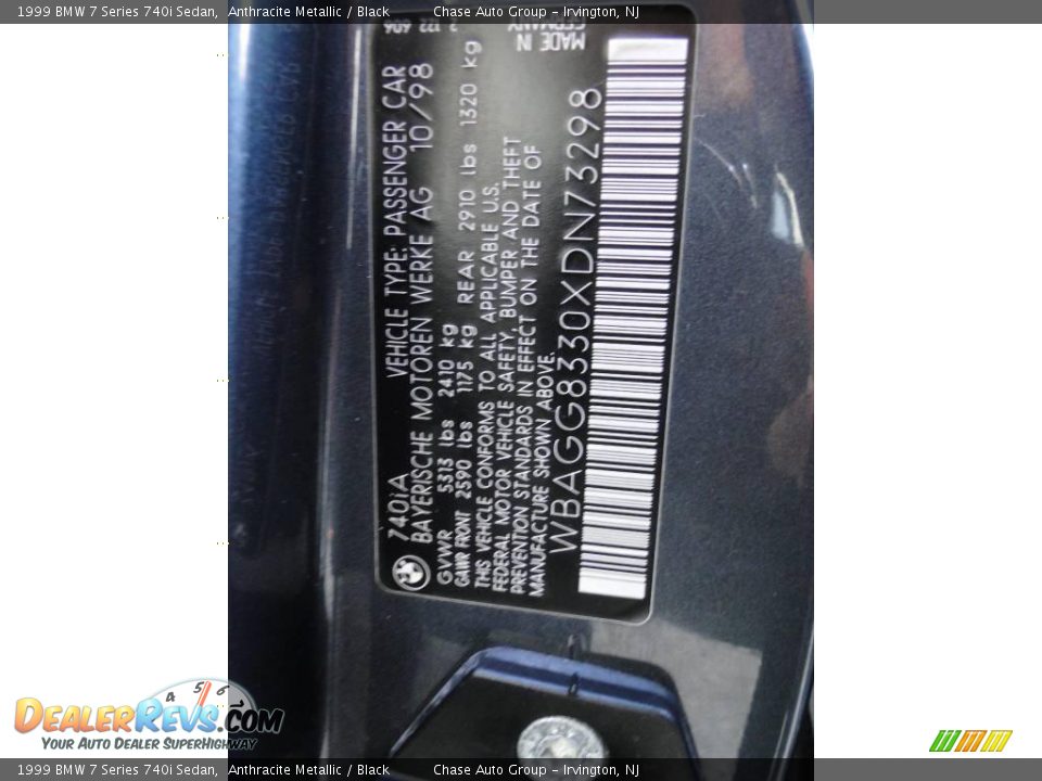 1999 BMW 7 Series 740i Sedan Anthracite Metallic / Black Photo #25