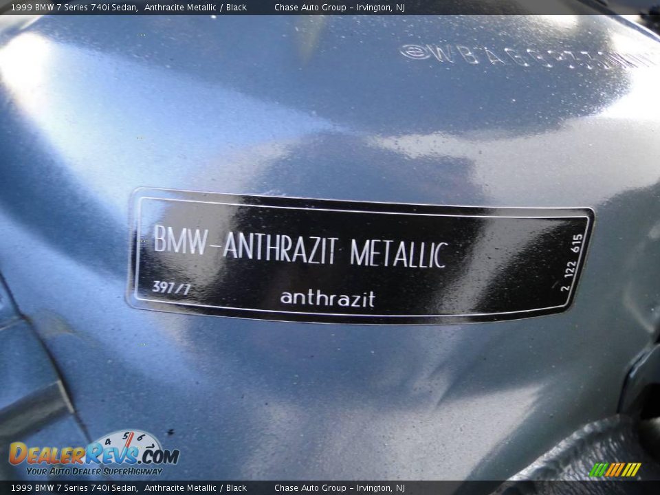 1999 BMW 7 Series 740i Sedan Anthracite Metallic / Black Photo #35