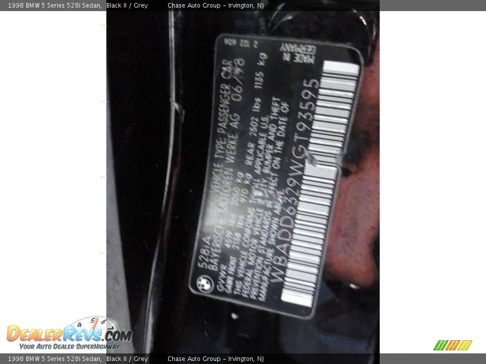 1998 BMW 5 Series 528i Sedan Black II / Grey Photo #30