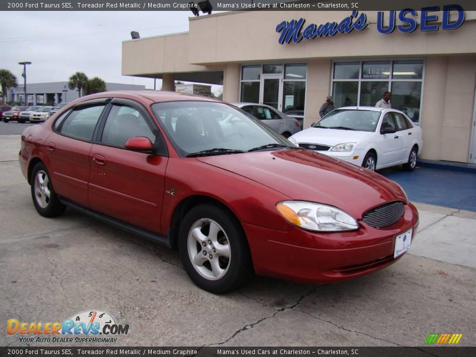 2000 Ford Taurus SES Toreador Red Metallic / Medium Graphite Photo #2
