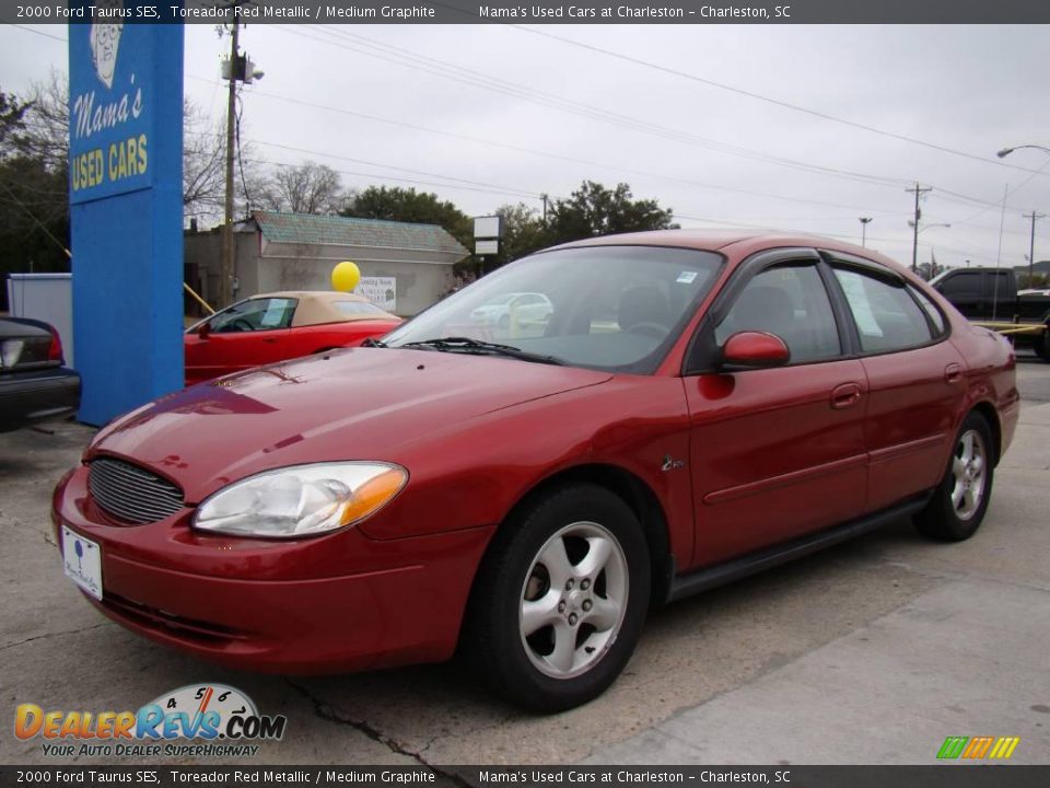 2000 Ford Taurus SES Toreador Red Metallic / Medium Graphite Photo #4