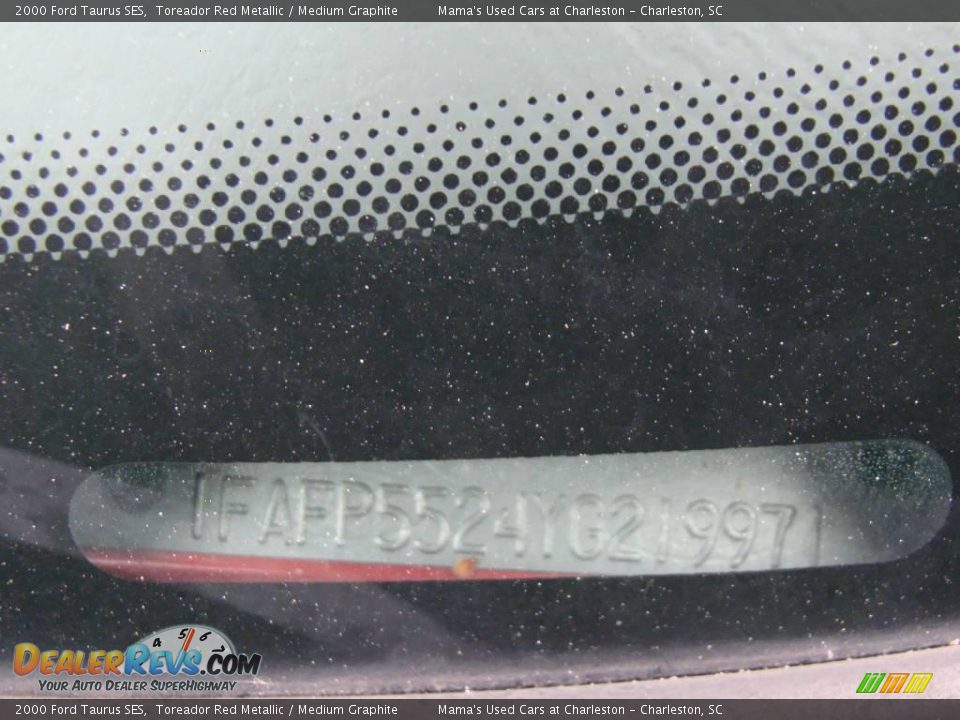 2000 Ford Taurus SES Toreador Red Metallic / Medium Graphite Photo #26