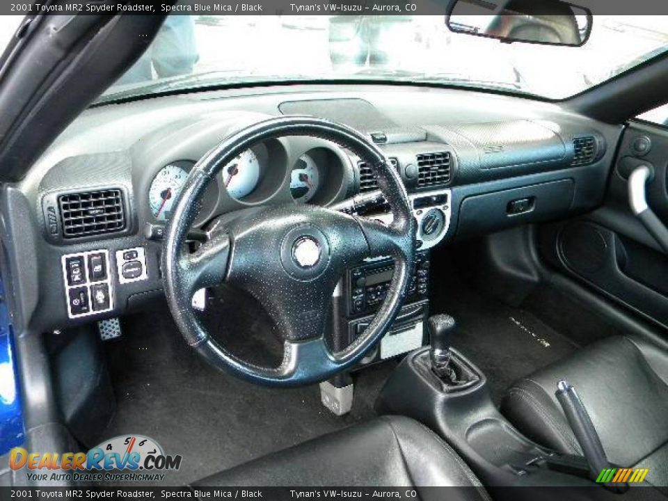 Black Interior - 2001 Toyota MR2 Spyder Roadster Photo #7