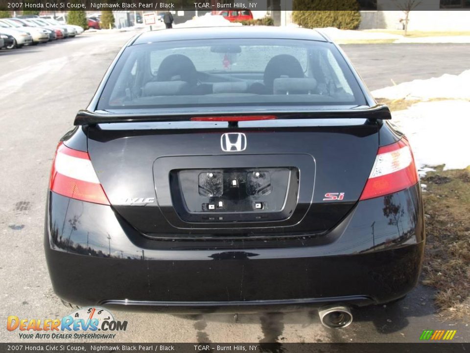 2007 Honda Civic Si Coupe Nighthawk Black Pearl / Black Photo #6