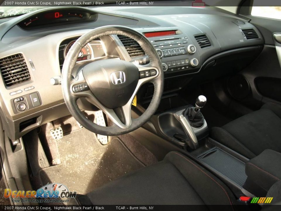 2007 Honda Civic Si Coupe Nighthawk Black Pearl / Black Photo #11
