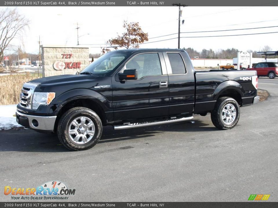 2009 Ford F150 XLT SuperCab 4x4 Black / Stone/Medium Stone Photo #1