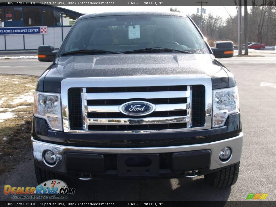 2009 Ford F150 XLT SuperCab 4x4 Black / Stone/Medium Stone Photo #3