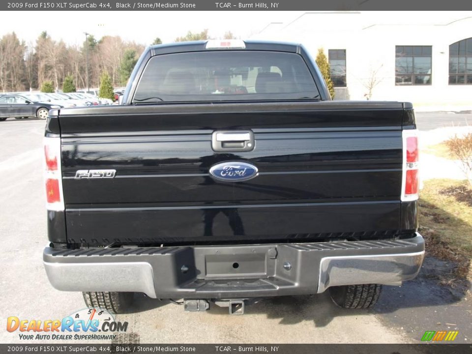2009 Ford F150 XLT SuperCab 4x4 Black / Stone/Medium Stone Photo #5