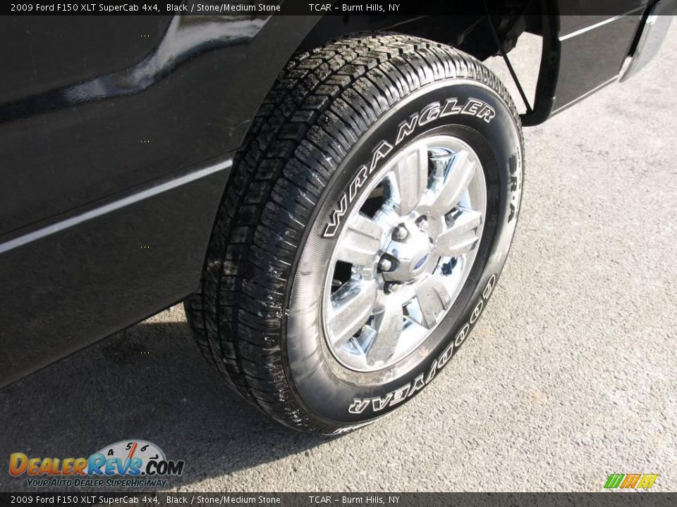 2009 Ford F150 XLT SuperCab 4x4 Black / Stone/Medium Stone Photo #7